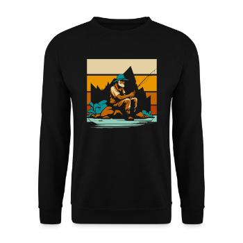 Angler Fishing - Unisex Sweatshirt - black - Front - Alina (178cm) & Michal (187cm)