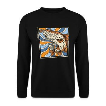 Angler Fishing - Unisex Sweatshirt - black - Front - Alina (178cm) & Michal (187cm)