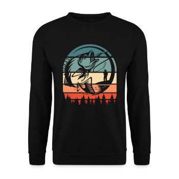 Angler Fishing - Unisex Sweatshirt - black - Front - Alina (178cm) & Michal (187cm)