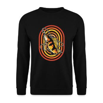 Angler Fishing - Unisex Sweatshirt - black - Front - Alina (178cm) & Michal (187cm)