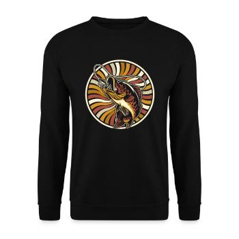 Angler Fishing - Unisex Sweatshirt - black - Front - Alina (178cm) & Michal (187cm)