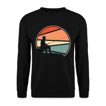 Angler Fishing - Unisex Sweatshirt - black - Front - Alina (178cm) & Michal (187cm)