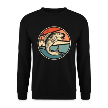 Angler Fishing - Unisex Sweatshirt - black - Front - Alina (178cm) & Michal (187cm)