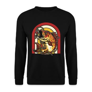 Angler Fishing - Unisex Sweatshirt - black - Front - Alina (178cm) & Michal (187cm)