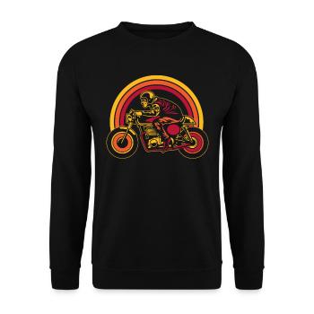 Moto Motard Motard - Sweat-shirt Unisexe - noir - Devant - Alina (178cm) & Michal (187cm)