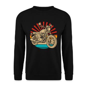 Motorrad Biker Motorbike - Unisex Pullover - Schwarz - Vorne - Alina (178cm) & Michal (187cm)