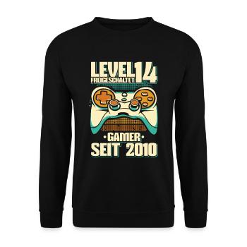 Gaming 14. Geburtstag 5 Jahre Gamer - Unisex Pullover - Schwarz - Vorne - Alina (178cm) & Michal (187cm)