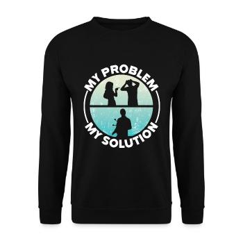 Marimba Player My Problem My Pictogram Dad Mom - Unisex Pullover - Schwarz - Vorne - Alina (178cm) & Michal (187cm)