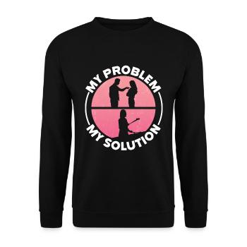 Marimba Player My Problem My Pictogram Mom Dad - Unisex Pullover - Schwarz - Vorne - Alina (178cm) & Michal (187cm)