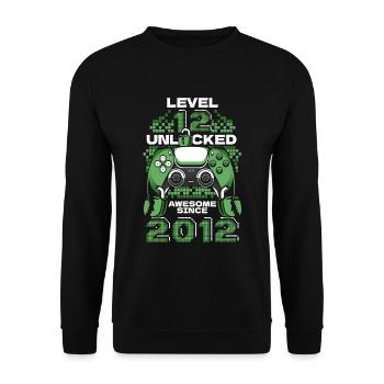 Gaming 12. Geburtstag 12 Jahre Gamer - Unisex Pullover - Schwarz - Vorne - Alina (178cm) & Michal (187cm)