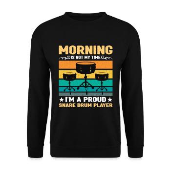 Snare Drum Player Morning Is Not My Time Drumming - Unisex Sweatshirt - black - Front - Alina (178cm) & Michal (187cm)
