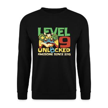 Jeux 9e anniversaire 9 ans Gamer - Sweat-shirt Unisexe - noir - Devant - Alina (178cm) & Michal (187cm)