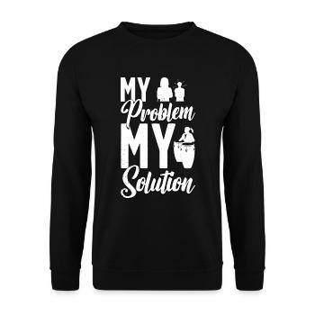 Conga Player My Problem My Pictogram Mom Congas - Unisex Pullover - Schwarz - Vorne - Alina (178cm) & Michal (187cm)