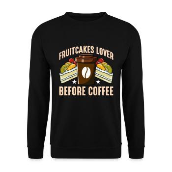 Amateur de gâteaux aux fruits avant la préparation du café Amateur de café - Sweat-shirt Unisexe - noir - Devant - Alina (178cm) & Michal (187cm)