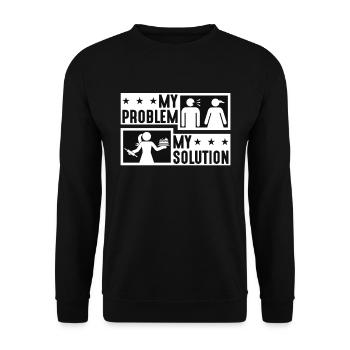 Amateur de gâteaux aux fruits Mon problème Mon pictogramme Maman Papa - Sweat-shirt Unisexe - noir - Devant - Alina (178cm) & Michal (187cm)