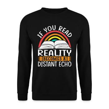 Dicton de livre inspirant - lecteur de livre - Sweat-shirt Unisexe - noir - Devant - Alina (178cm) & Michal (187cm)