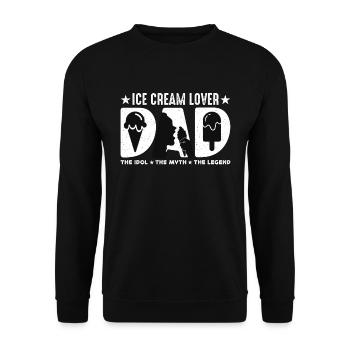 Amateur de crème glacée Papa L’idole Le mythe Cône de crème - Sweat-shirt Unisexe - noir - Devant - Alina (178cm) & Michal (187cm)