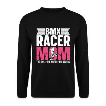 BMX Racer Mom The Idol The Myth The Bike Racing - Unisex Pullover - Schwarz - Vorne - Alina (178cm) & Michal (187cm)