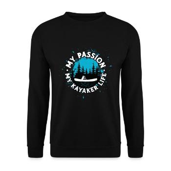 Kayaker My Passion My Kayaker Life Water Sports - Unisex Sweatshirt - black - Front - Alina (178cm) & Michal (187cm)