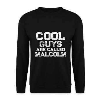 Cool guys are called Malcolm - Unisex Pullover - Schwarz - Vorne - Alina (178cm) & Michal (187cm)