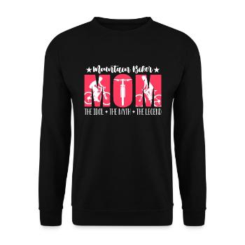 Mountain Biker Mom The Idol The Myth The Cyclist - Unisex Sweatshirt - black - Front - Alina (178cm) & Michal (187cm)