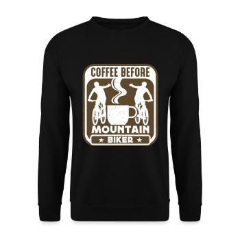 Café de vététiste avant l’amateur de café de motard - Sweat-shirt Unisexe - noir - Devant - Alina (178cm) & Michal (187cm)