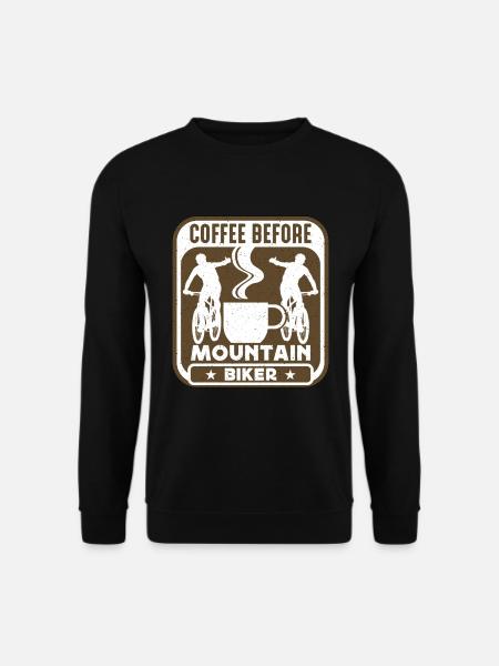 Mountain Biker Coffee Before Biker Coffee Lover - Unisex Pullover - Schwarz