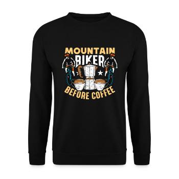 Mountain Biker Before Coffee Cycling Coffee Lover - Unisex Sweatshirt - black - Front - Alina (178cm) & Michal (187cm)