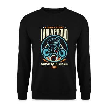 Mountain Biker A Short Story I Am A Proud Cyclist - Unisex Sweatshirt - black - Front - Alina (178cm) & Michal (187cm)