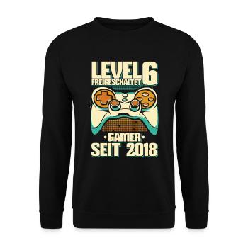 Gaming .6 Geburtstag 6 Jahre Gamer - Unisex Pullover - Schwarz - Vorne - Alina (178cm) & Michal (187cm)