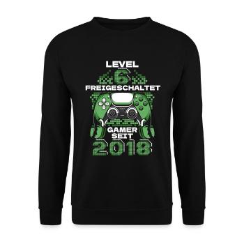 Gaming .6 Geburtstag 6 Jahre Gamer - Unisex Pullover - Schwarz - Vorne - Alina (178cm) & Michal (187cm)