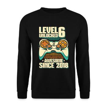 Gaming .6 Birthday 6 Years Gamer - Unisex Sweatshirt - black - Front - Alina (178cm) & Michal (187cm)