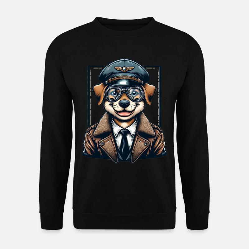 Pilote de chien mignon - Sweat-shirt Unisexe - noir