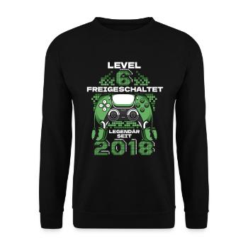Gaming .6 Geburtstag 6 Jahre Gamer - Unisex Pullover - Schwarz - Vorne - Alina (178cm) & Michal (187cm)