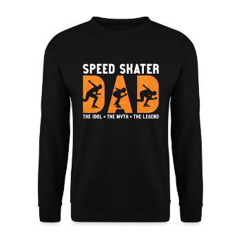 Patineur de vitesse Papa L’idole Le mythe aime le patinage - Sweat-shirt Unisexe - noir - Devant - Alina (178cm) & Michal (187cm)