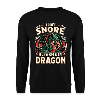 Dragon Whisperer - Je ne ronfle pas - Sweat-shirt Unisexe - noir - Devant - Alina (178cm) & Michal (187cm)