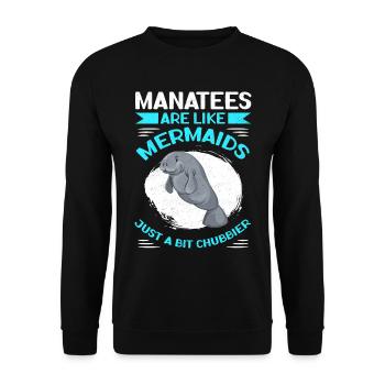 Manatee Manatee Manatee Manatees Gift - Unisex Sweatshirt - black - Front - Alina (178cm) & Michal (187cm)