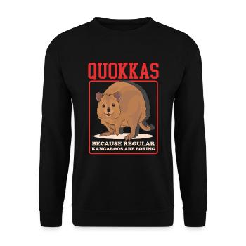 Quokka Short Tail Kangaroo Cute Quokkas Gift - Unisex Sweatshirt - black - Front - Alina (178cm) & Michal (187cm)