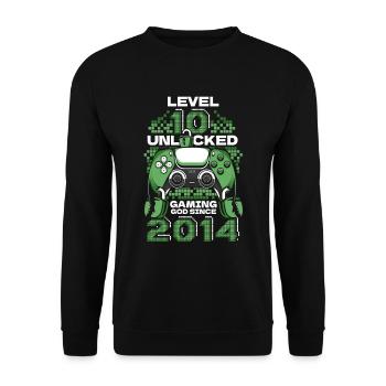 Gaming 10. Geburtstag 10 Jahre Gamer - Unisex Pullover - Schwarz - Vorne - Alina (178cm) & Michal (187cm)
