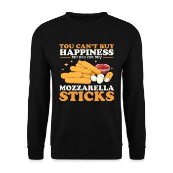 Mozzarella-Sticks | Mozzarella Sticks Geschenk - Unisex Pullover - Schwarz - Vorne - Alina (178cm) & Michal (187cm)