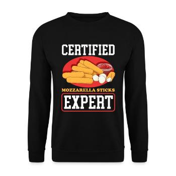 Mozzarella Sticks Cheese Lover Cheese Gift - Unisex Sweatshirt - black - Front - Alina (178cm) & Michal (187cm)