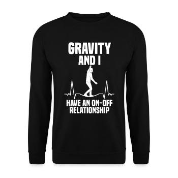Gravity et moi avons une relation intermittente - Sweat-shirt Unisexe - noir - Devant - Alina (178cm) & Michal (187cm)