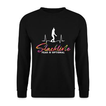 Slackline fear is optional - Unisex Pullover - Schwarz - Vorne - Alina (178cm) & Michal (187cm)