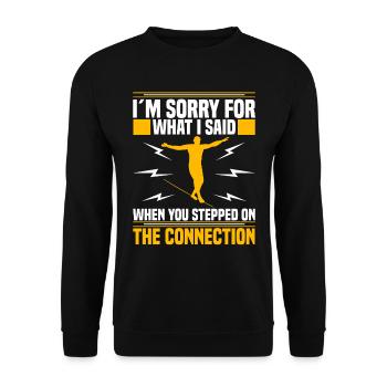 Je suis désolé pour ce que j’ai dit quand vous êtes entré - Sweat-shirt Unisexe - noir - Devant - Alina (178cm) & Michal (187cm)