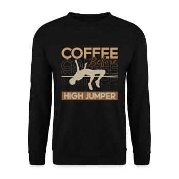 Café de saut en hauteur avant le saut à la perche amateur de café - Sweat-shirt Unisexe - noir - Devant - Alina (178cm) & Michal (187cm)