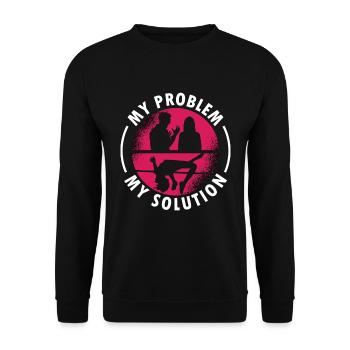 Saut en hauteur Mon problème Mon pictogramme Maman Saut à la perche - Sweat-shirt Unisexe - noir - Devant - Alina (178cm) & Michal (187cm)