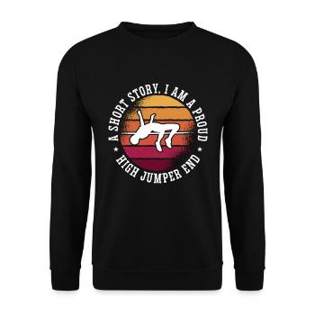 High Jumper A Short Story I Am A Proud Long Jump - Unisex Pullover - Schwarz - Vorne - Alina (178cm) & Michal (187cm)