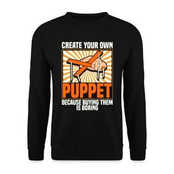 Créez votre propre marionnette parce que l’achat... - Sweat-shirt Unisexe - noir - Devant - Alina (178cm) & Michal (187cm)
