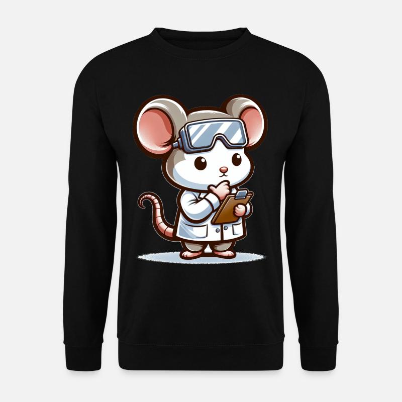 Cute Mouse Scientist - Unisex Pullover - Schwarz