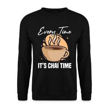 Every time it´s chai time - Unisex Pullover - Schwarz - Vorne - Alina (178cm) & Michal (187cm)